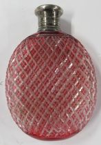A Victorian flash glass flask, with screw off top