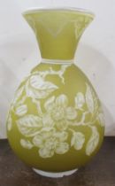 A Thomas Webb style cameo glass vase,af,  height 7.5ins Condition Report: The vase is a bit grubby