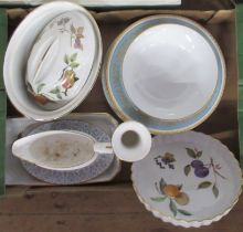 Three boxes of china to include Royal Worcester Evesham pattern items