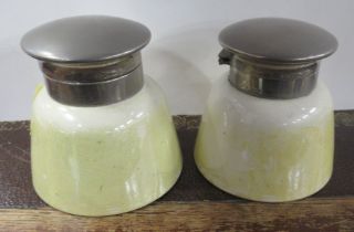 A pair of Moorcroft inkwells