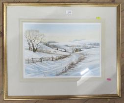 Rex Trayhorne, watercolour, Winter in the Country, 12ins x 17.5ins, together with a Frank Lockwood