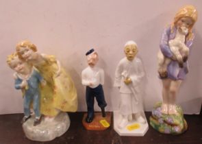 Four Royal Worcester figures, Spring, Sisters, The Chinese Man and The Soldier