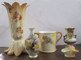 Five pieces of Royal Worcester to include blush ivory