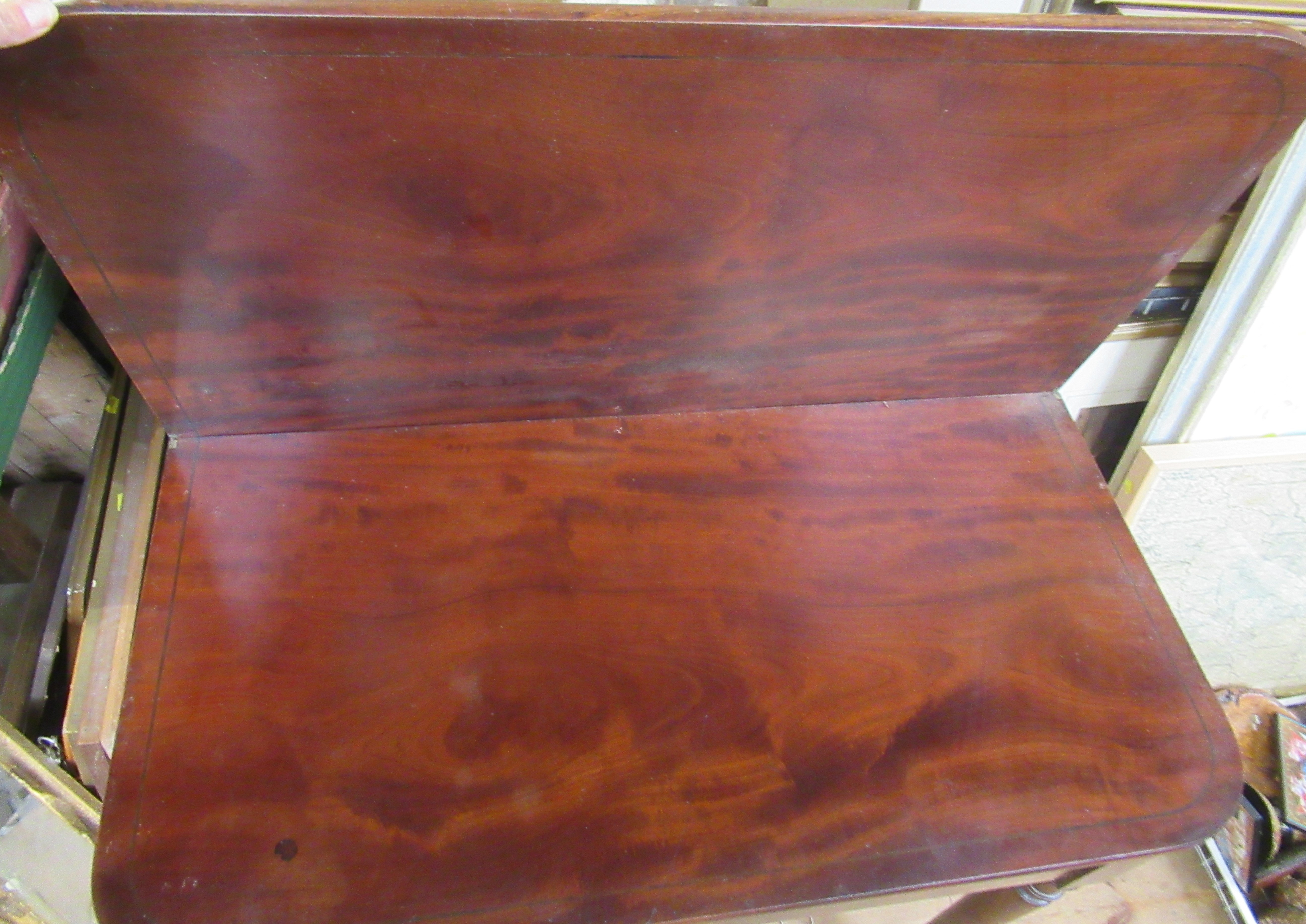 A 19th century mahogany card table, width 35ins, depth 19ins - Image 2 of 2