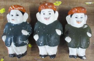 Three pottery models, of men wearing red berets, height 5.5ins