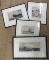 Four signed 19th century and later etchings, including Frank Short
