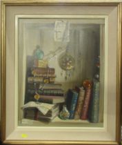 Deborah Jones, oil on canvas, The Old Bookshelf, 20ins x 16ins