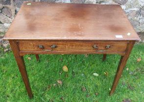 An antique oak sidetable, fitted with a frieze drawer, width 30ins, depth 18ins, height 28ins