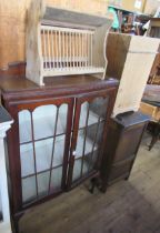 A display cabinet, plate rack, and pine unit   36ins x 14ins max height 54ins