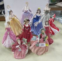 Eleven porcelain figures, to include Royal Worcester and Royal Doulton