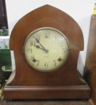 A mahogany cased mantel clock, together with a 19th century walnut stationary box