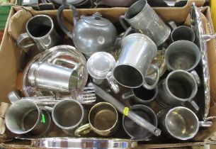 A box of silver plate etc