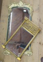 A Regency design mirror, 12ins x 24ins, together with another mirror