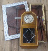 An Enfield wall clock, together with three wall mirrors