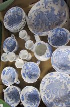 A collection of Royal Worcester blue dragon tea ware