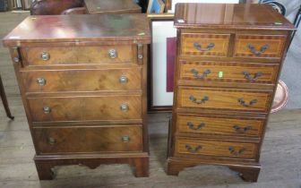 A reproduction chest of drawers having folding top, width 23ins, height 31ins together with