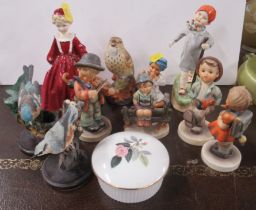 A collection of figures, to include Royal Worcester and Geobels and other decorative china