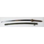 WWII Imperial Japanese Non Commissioned Officer's Sword, 70 cm blade no. 50902, also no. 50902 to