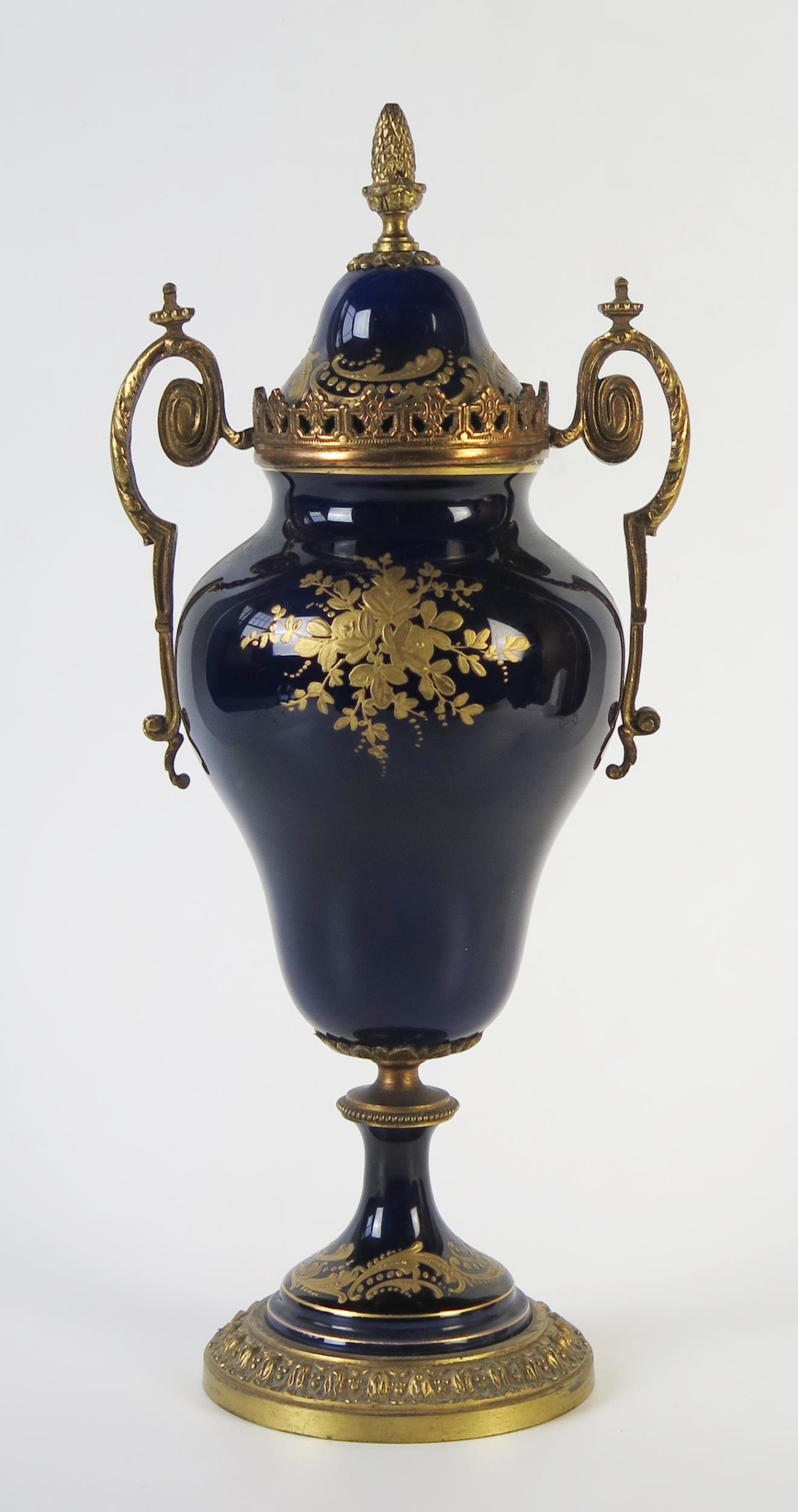 A 20th Century Serves Style Case and Cover with gilt metal mounts, pseudo marks, 32cm high. - Image 3 of 6