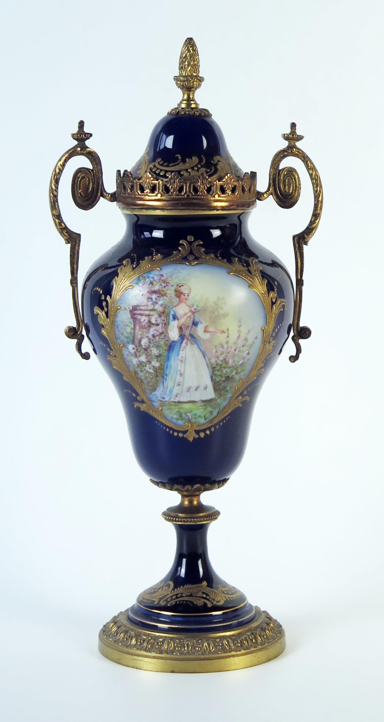 A 20th Century Serves Style Case and Cover with gilt metal mounts, pseudo marks, 32cm high. - Image 6 of 6