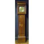 John Joyce, Ellesmere, an early 19th century oak and inlaid longcase clock, with square hood, the