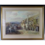 Alfred Leyman (1856-1953), The Lynmouth Stage Coach outside the Ship Inn Porlock, watercolour,