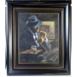 Fabian Perez, Whisky at Las Brujas II (Study), original acrylic on canvas, signed and titled