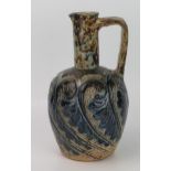 Martin Brothers Stoneware Art Pottery Jug of bottle form, with elongated handle, signed R. W.