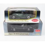 1:18 British Sports Car Pair - Kyosho Morgan 4/4 Series II and Sunstar Jaguar XK140 Drophead Coupe -