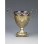 A George III silver twin-handled cream pail, maker probably Samuel Wood, London, 1775, of ovoid form