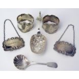 George III Silver Spoon with scallop shaped bowl (Newcastle 1798, Thomas Watson) pair of Victorian