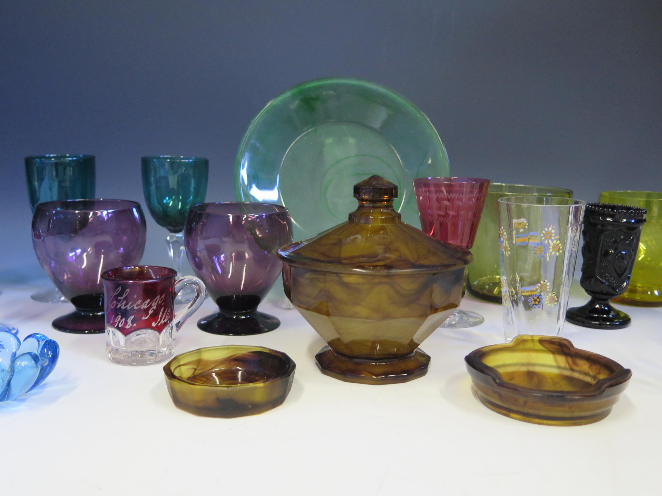A collection of 19th century and later drinking glasses including rummers, wine glasses, tumblers, - Image 2 of 3