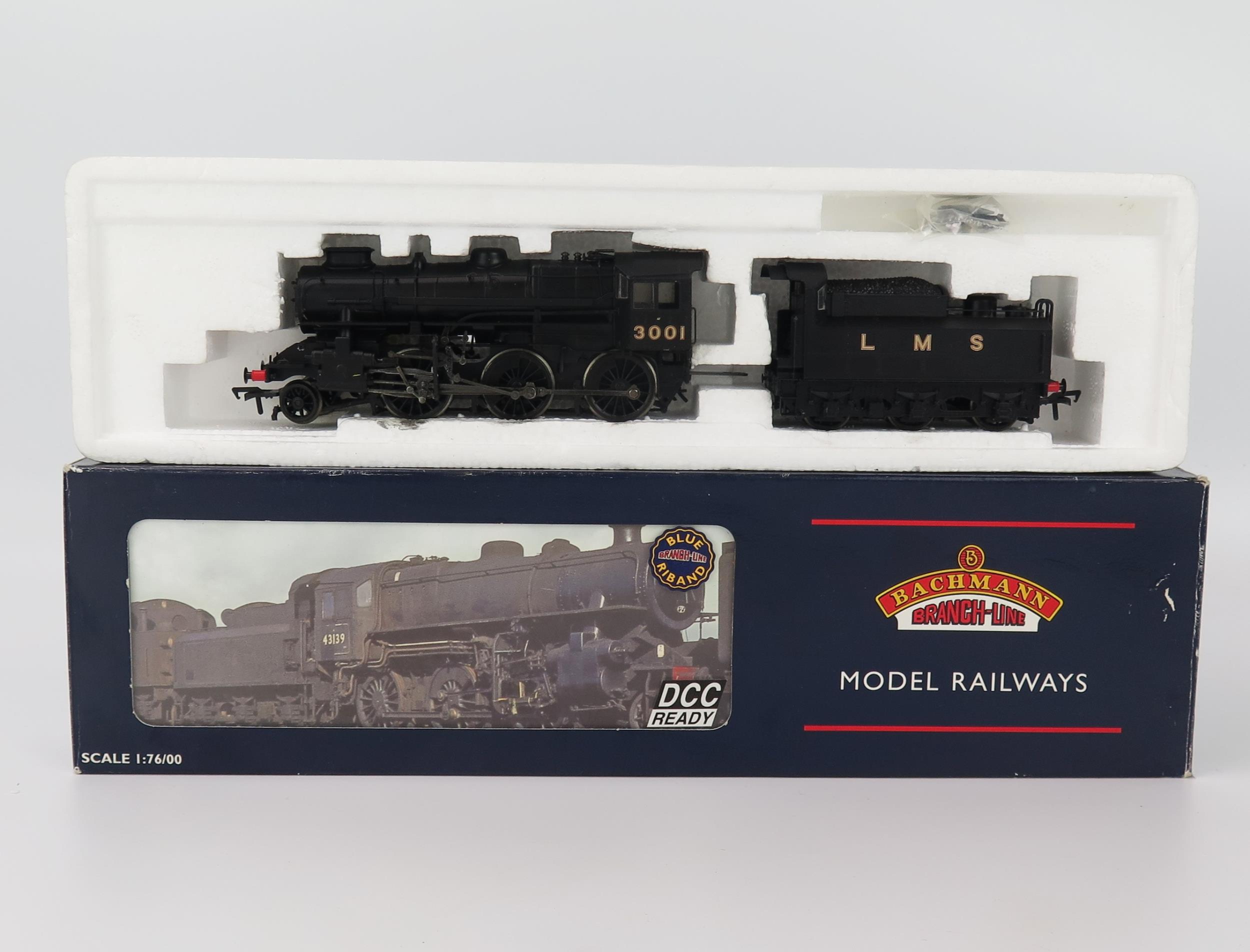 Bachmann OO Gauge 32-575 Ivatt Class 4 No.3001 LMS Black Double Chimney DCC Ready - excellent in box