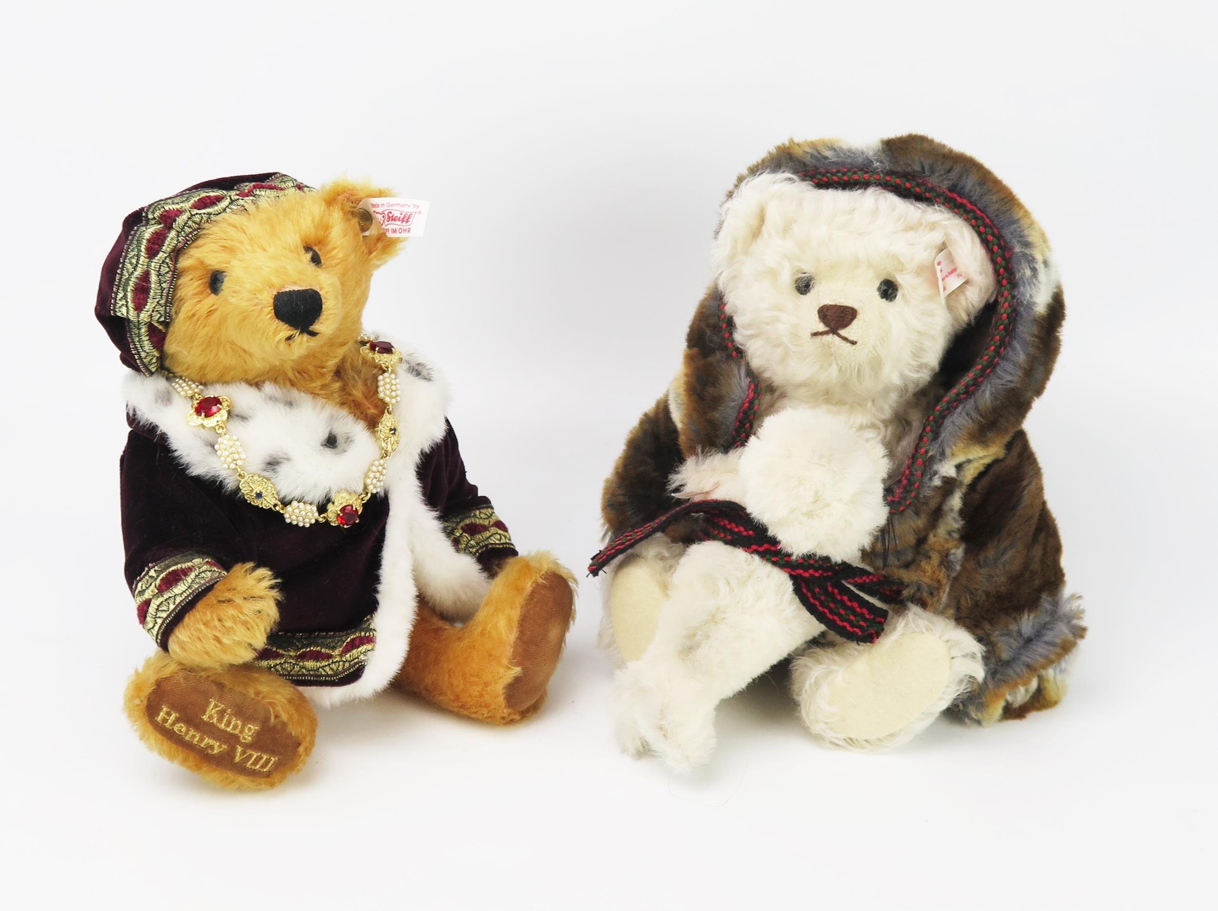 Steiff Mohair Teddy Bear Limited Edition Pair - (1) Eskimo with Seal 036095 (00384 of 1500) and (
