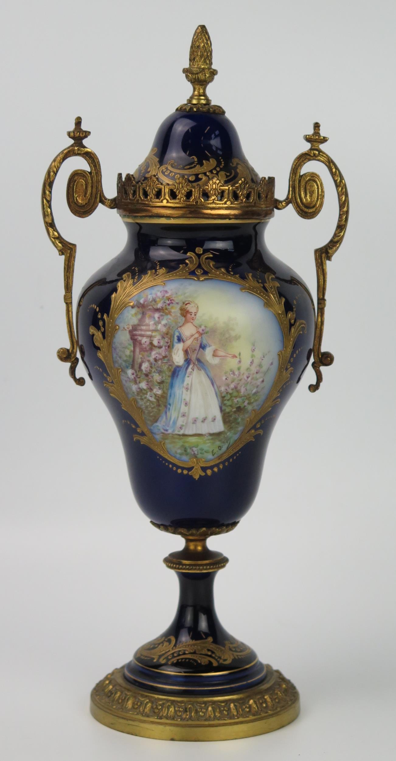 A 20th Century Serves Style Case and Cover with gilt metal mounts, pseudo marks, 32cm high.