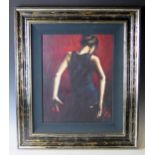 Fabian Perez, El Baile del Flamenco en Rojo II, original acrylic on canvas, signed and titled verso,