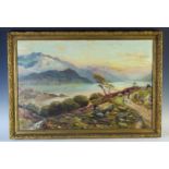 Edwin Aaron Penley (ANWS, British 1807-70), Lakeland scene, oil on canvas, 85x59cm including frame
