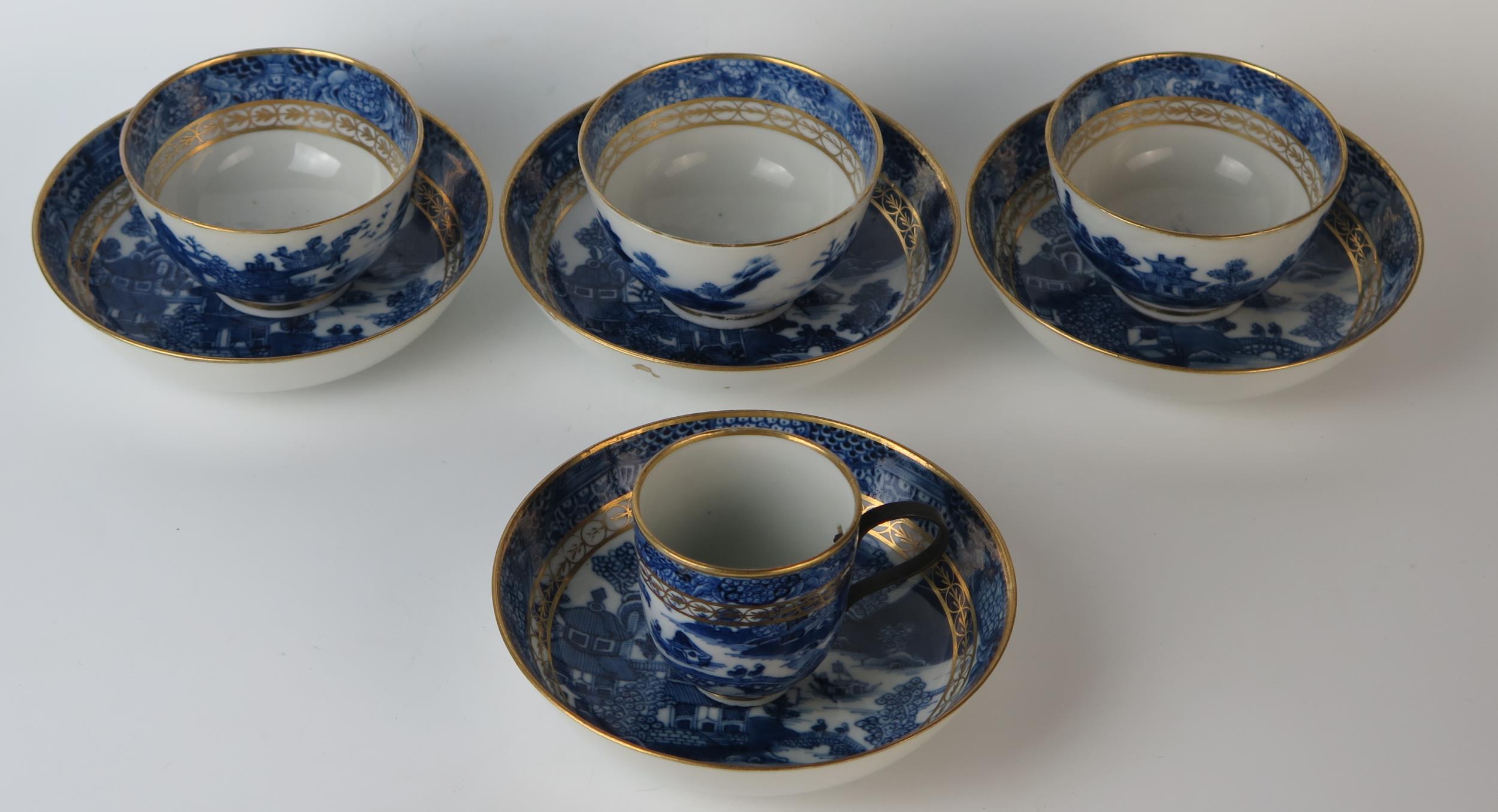 Three Late 18th Century Chinese Export Tea Bowls and Saucer Dishes, together with a coffee cup - Image 2 of 2