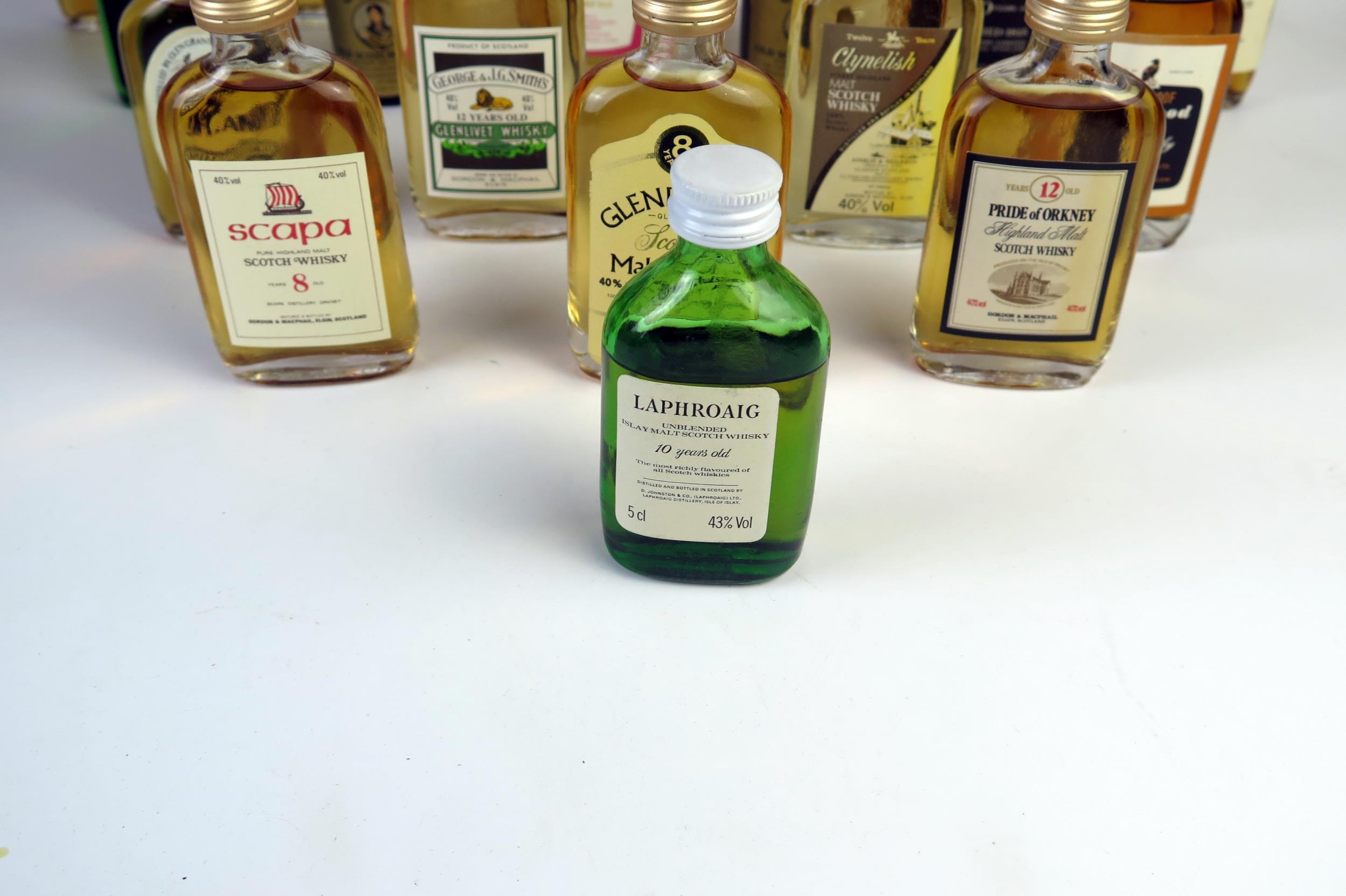 21 Miniature Bottles of Whisky including Glen Grant 12, Laphroaig 10, Glenfarclas 8, Clynelish 12, - Image 6 of 6