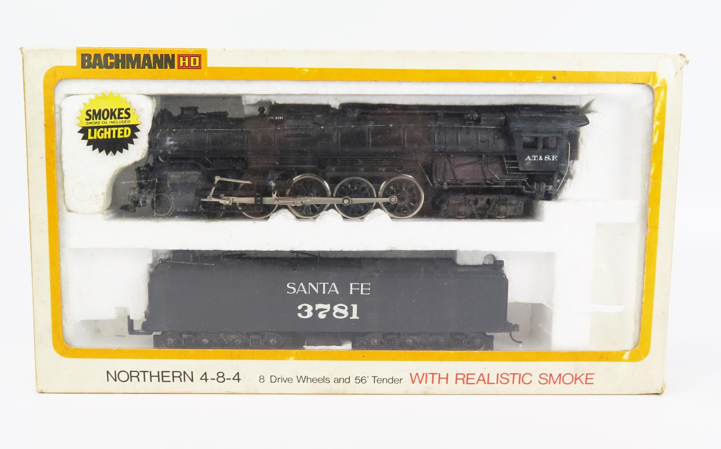 Bachmann HO / Gauge Northern No. 660 Santa Fe 4-8-4 Loco "A.T. & S.F. 3781, Realistic Smoke and