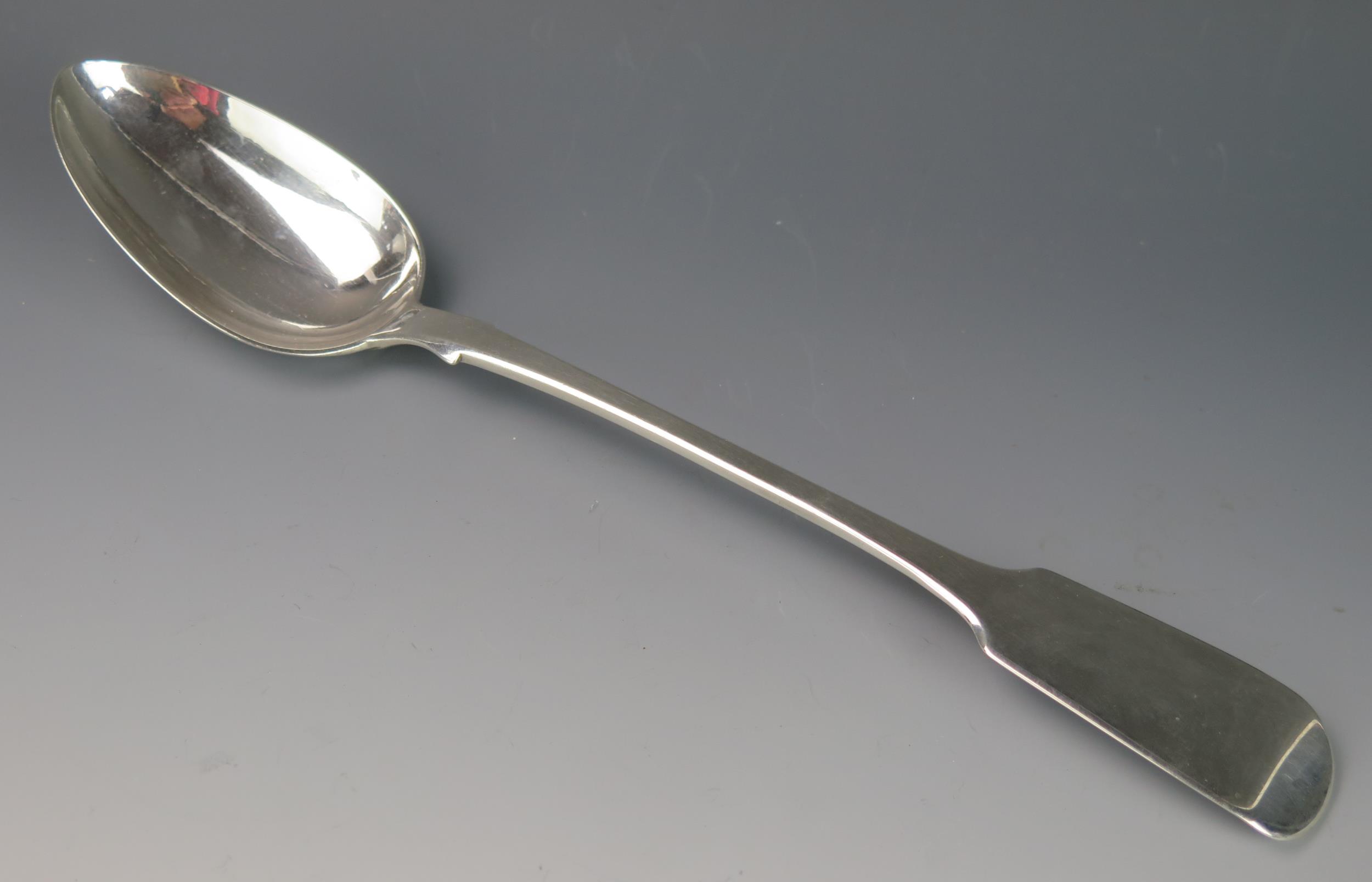 A William IV silver Fiddle pattern serving spoon, maker Jonathan Hayne, London, 1830, 30.5cm long,