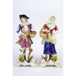 Late 19th Century Sitzendorf Rococo Revival Figure of a The Poacher and The Game Seller