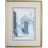 L.S. Lowry, Viaduct Street, 285/850 limited edition print, 54x43cm including glazed frame