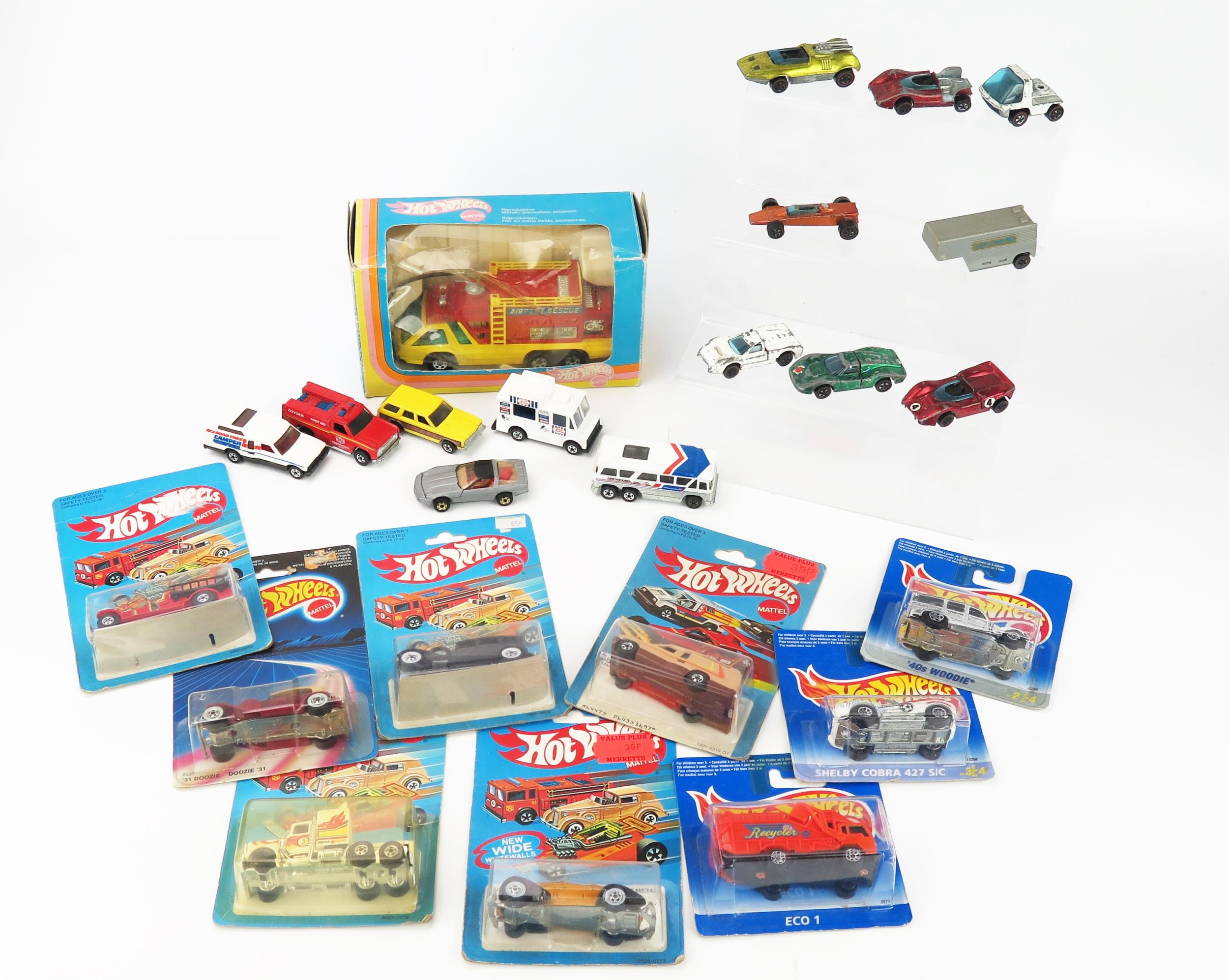 Hot Wheels Vintage Group 1960's to 1990's including Redlines, Blackwalls, Whitewalls, "MATTEL" stamp