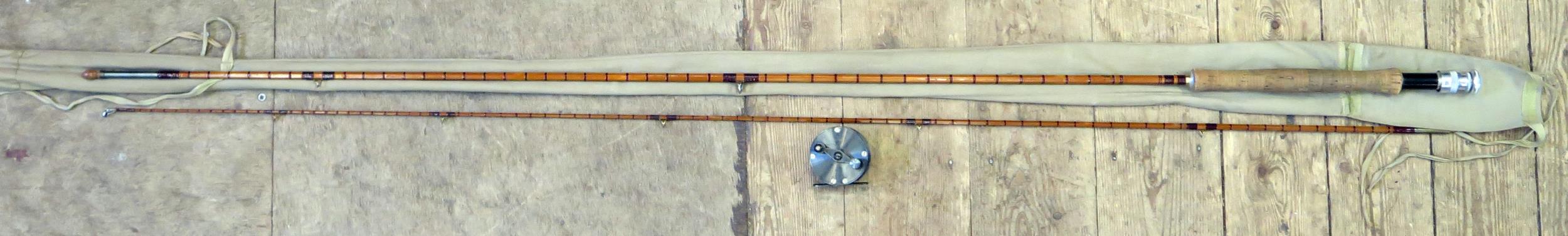 S. Allcock 2.5" Fly Fishing Reel and Chew Valley 9'6" Split Cane Rod