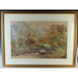 William Widgery (1826-1893), Wooden river scene, watercolour, 96x72.5cm including glazed frame. Sold