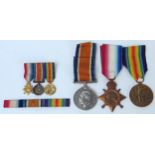 WWI British Medal Trio including 1914-15 star, awarded to 05624 PTE. G.J. BEER. A.O.C., sold with