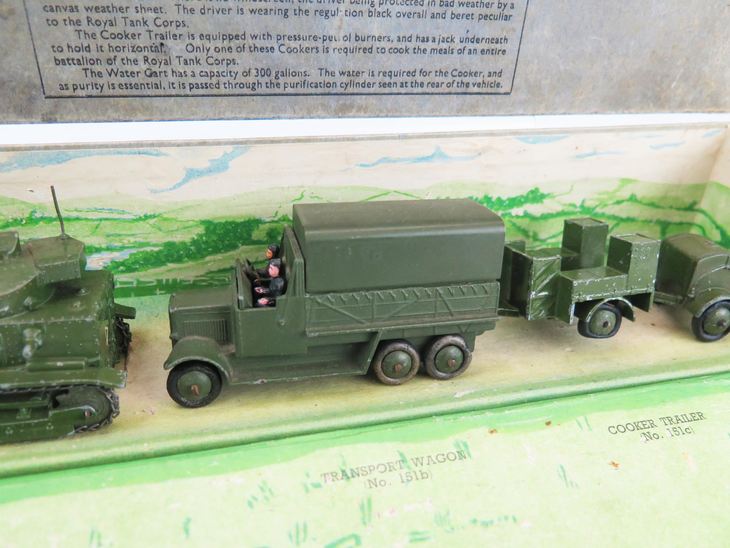 Dinky Pre-War 151 Medium Tank Set to include 151a Medium Tank, 151b 6 Wheeled Covered Wagon, 151c - Image 3 of 6