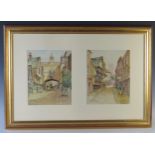 Charles Edward Hannaford (1863 - 1955), Pair of Watercolours _ Fore St. Totnes and Fosse St.