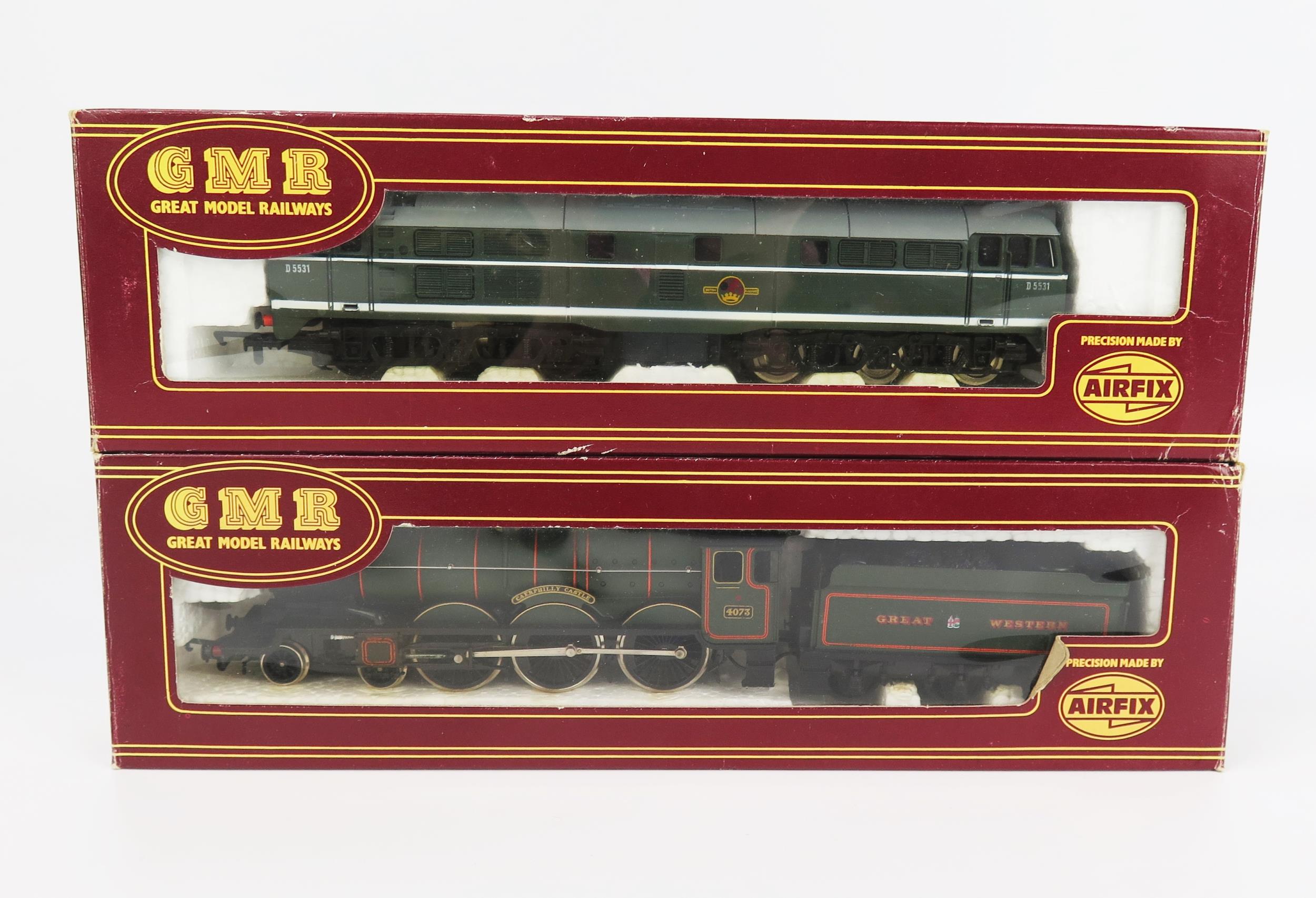 Airfix GMR OO Gauge Loco pair (1) 54101-9 Deisel AIA-AIA BR Green, (2) 54124-2 Castle Class 2-6-0